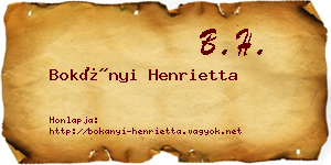 Bokányi Henrietta névjegykártya