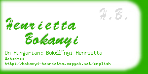 henrietta bokanyi business card